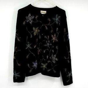 Beautiful beaded button up sweater